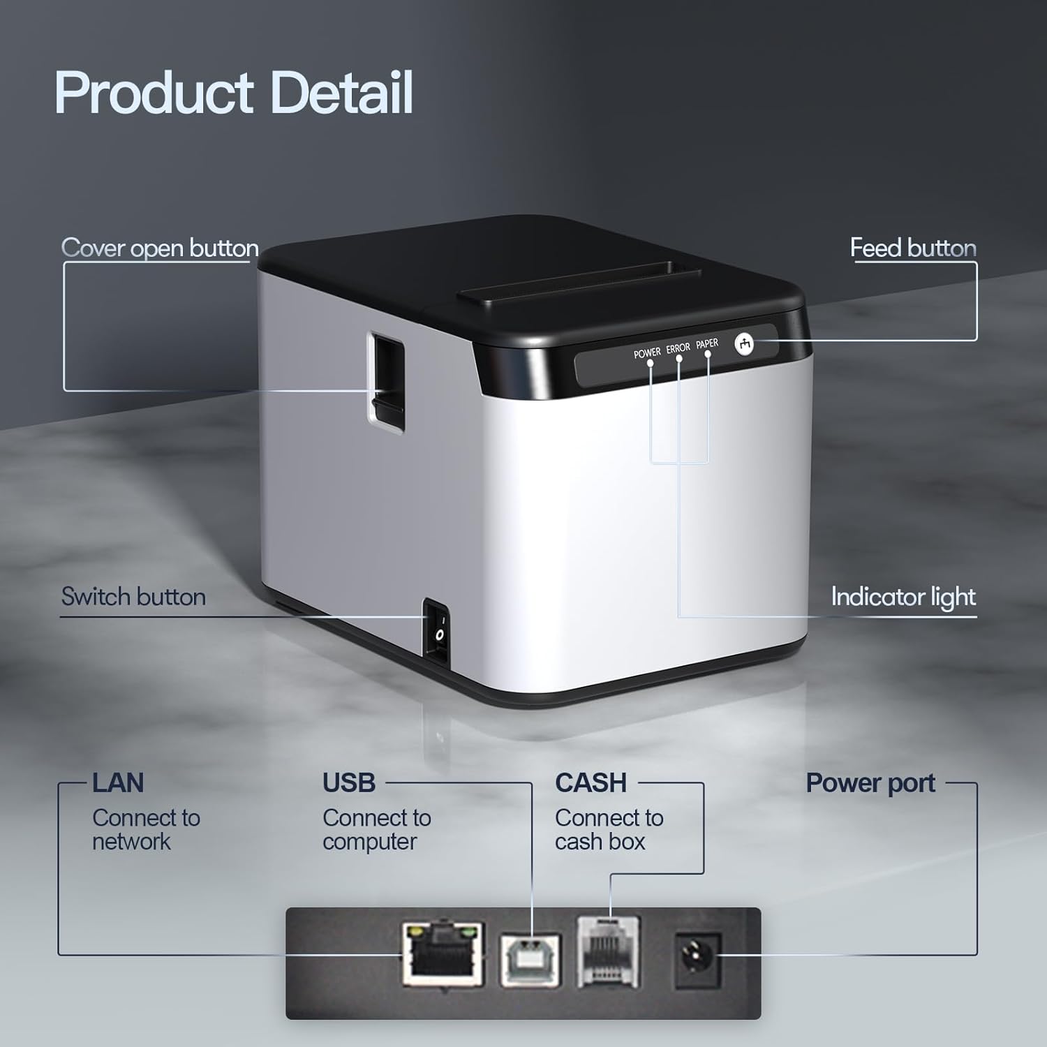 80mm Receipt Printer ESC/POS M - Commercial Printing Network avis et prix